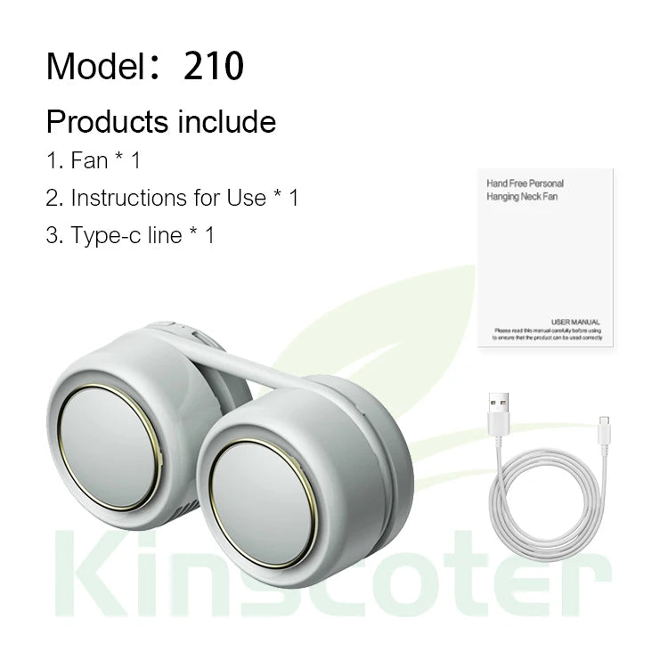 Kinscoter Mini Neck Fan Portable USB Rechargeable Mute Sports NeckFans for Outdoor Ventilador Portatil Abanicos Cooling