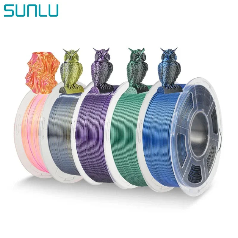 SUNLU SILK Dual &Triple Colors  3D Printer Filament 5KG 1kg/roll 1.75mm Dimensional Accuracy +/- 0.02 mm 2.2 LBS (1KG) Fast Ship