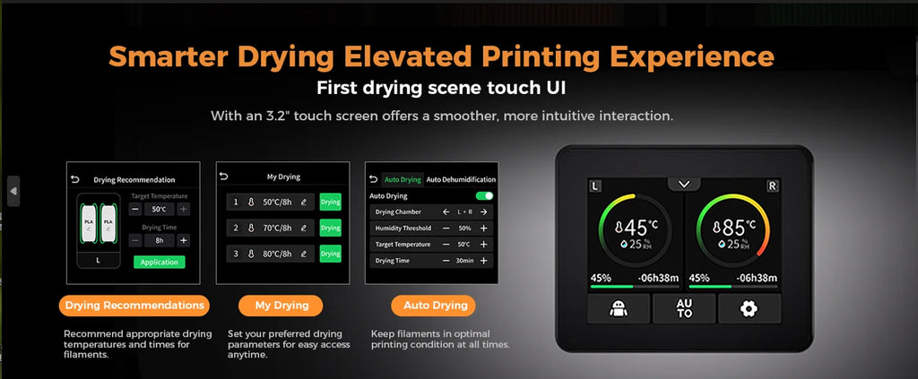 Creality Filament Dryer 4 Spools Space Pi X4 Filament Storage Box 85℃ Max Temperature Dual Independent Heating Chambers