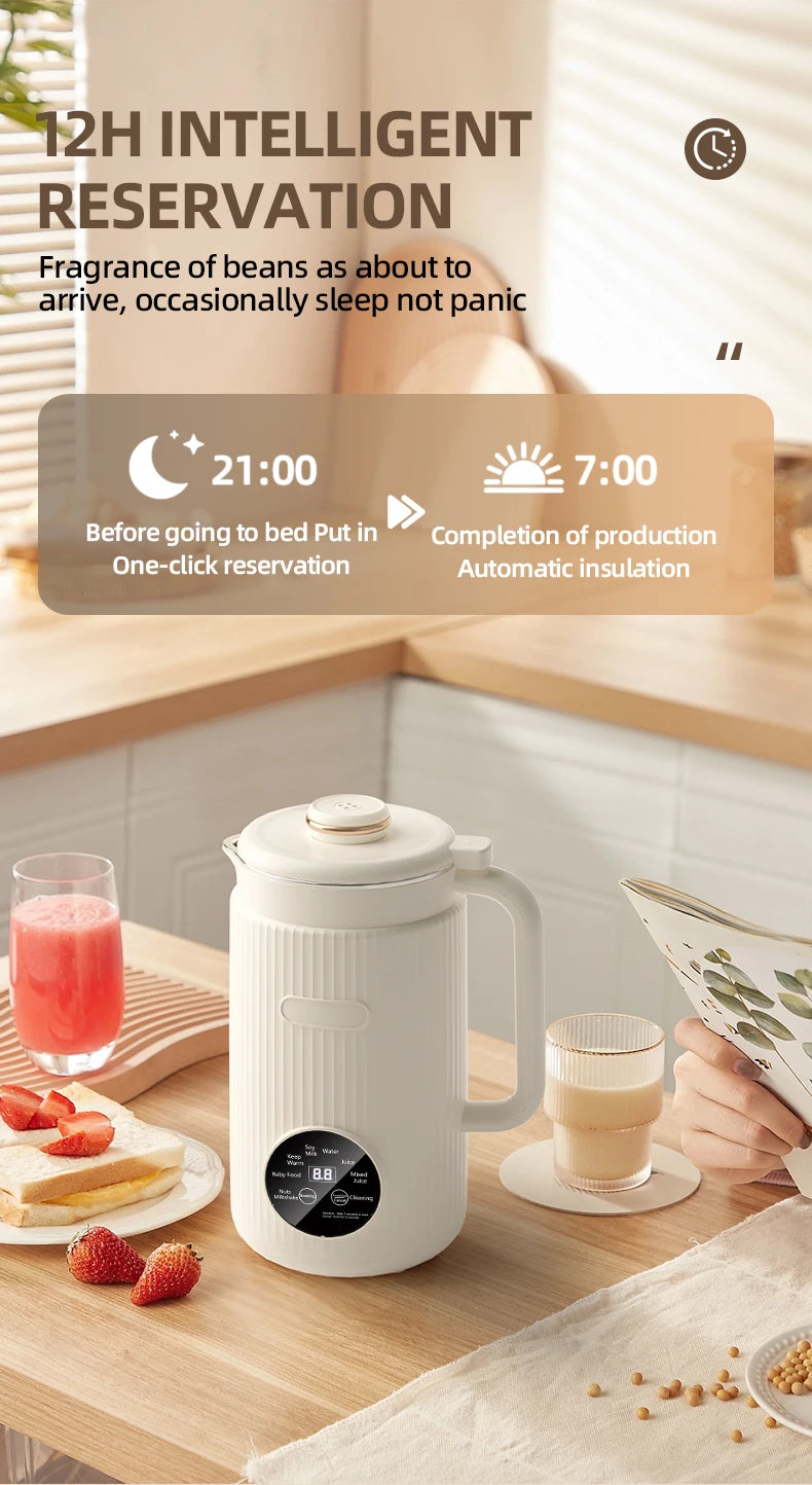 8-in-1 Multifunctional Automatic Nut Milk Machine&Coffee Maker, 40oz Auto Self-Cleaning Delay Start, Keep Warm Boil