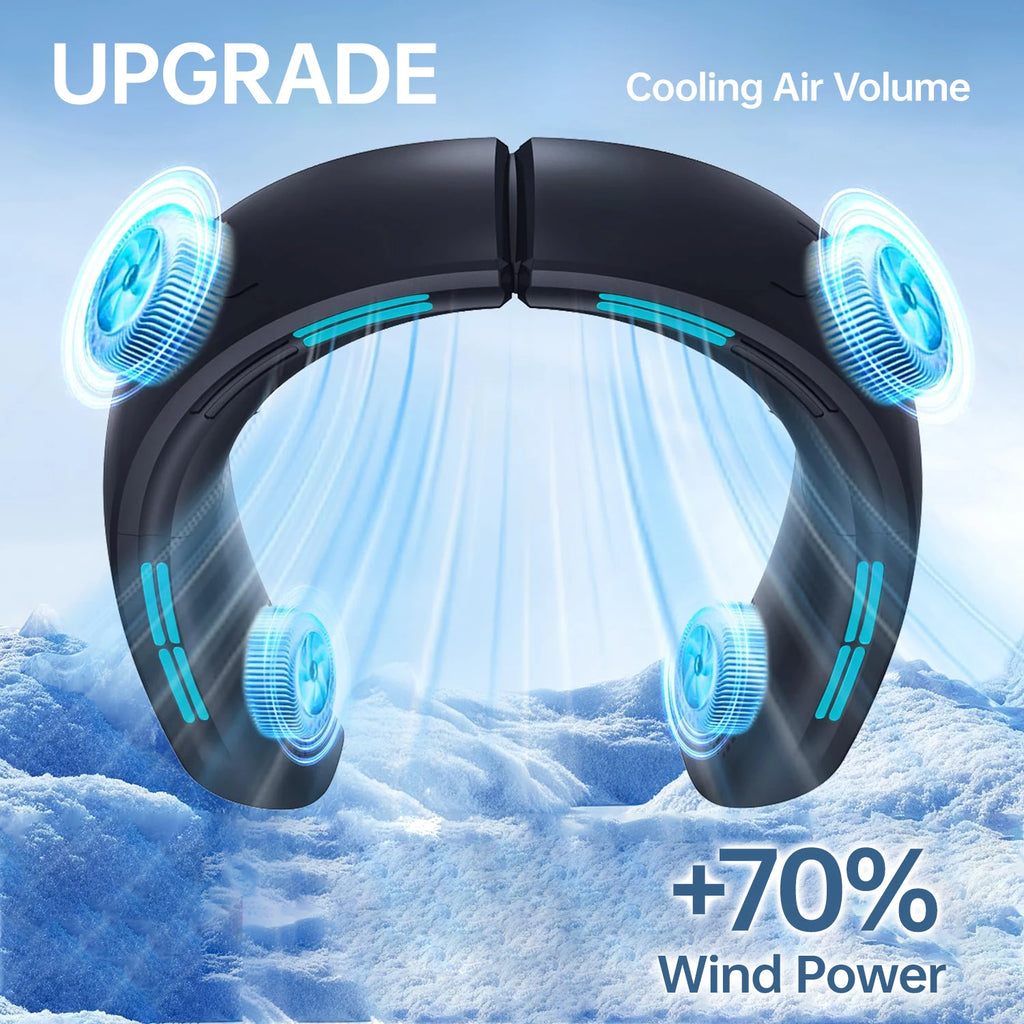 Hanging Neck Fan Portable Bladeless Air Cooler Outdoor Wearable Hands-Free Fan 6000mAh Rechargeable Neck Air Conditioner