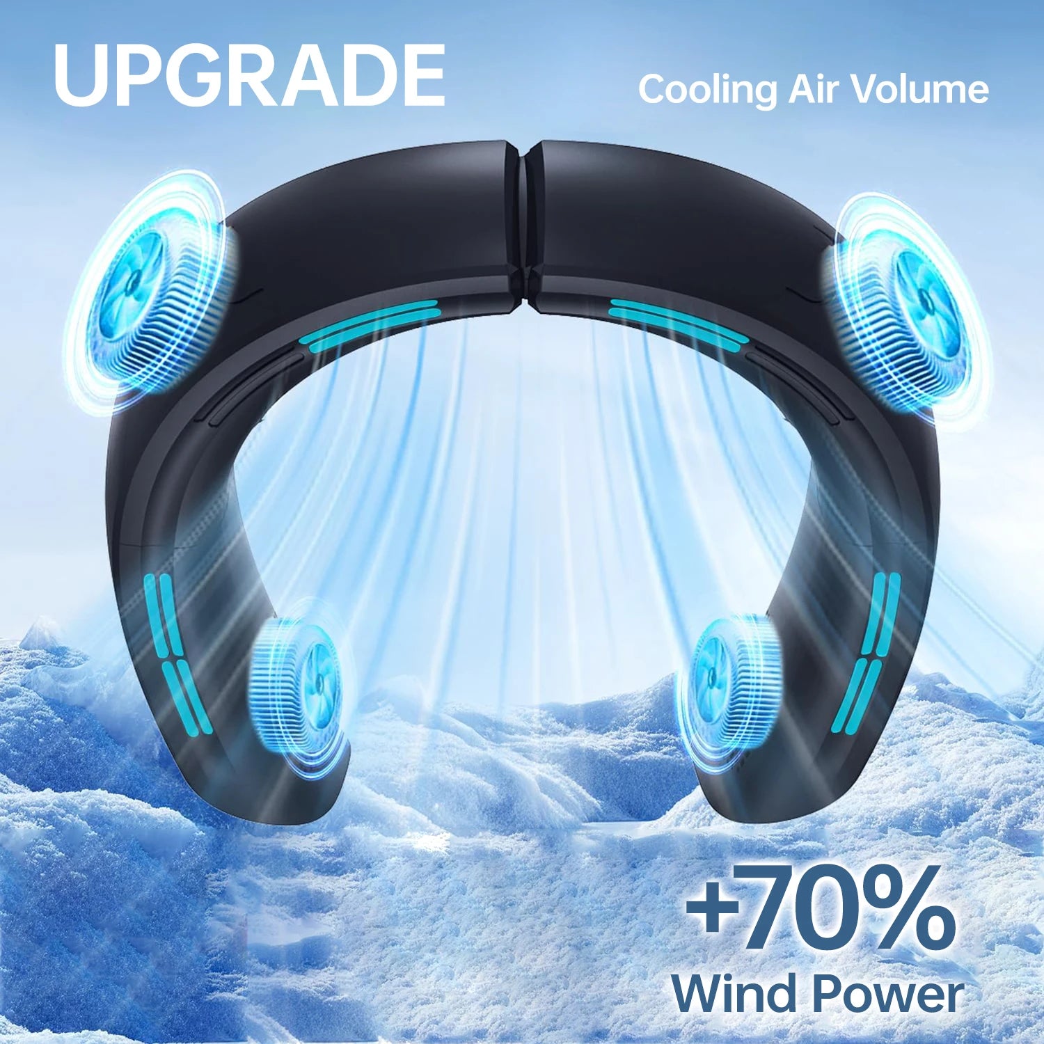 Hanging Neck Fan Portable Bladeless Air Cooler Outdoor Wearable Hands-Free Fan 6000mAh Rechargeable Neck Air Conditioner