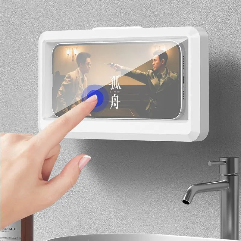 Fixed Universal Waterproof and Anti-fog Mobile Phone Case For Bathhouses Draining Phone Holder Waterproof Touched Shower Phone