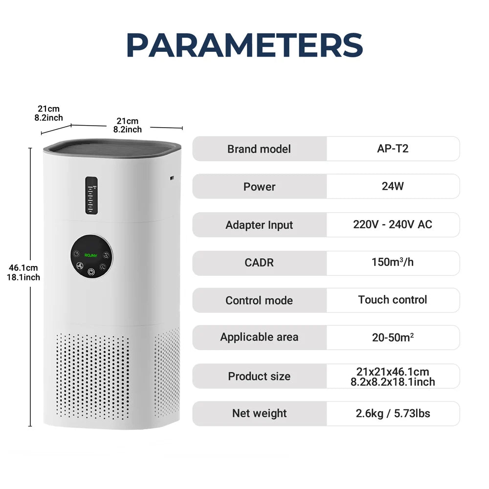 2-in-1 Air Purifier with Humidifier Combo for Home Allergies and Pets Hair, Smokers in Bedroom, H13 True HEPA Filter