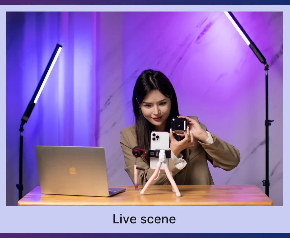 Ulanzi VL119 RGB Handheld Light Wand 2500-9000K Diammable Lightweight 50cm RGB Stick Light Rechargable Photography Lighting Vlog