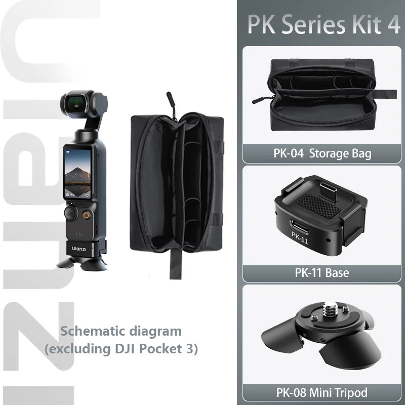 Ulanzi PK-08 PK-11 Mini Tripod Charging Base for DJI Osmo Pocket3  3 4 4P Type-C Port Kit Arri Locating Base Action Camera Tool