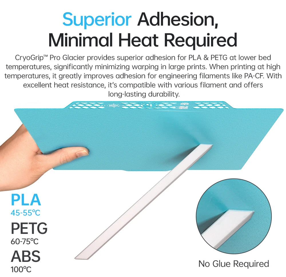 BIQU Panda Build Plate CryoGrip Coating No Clog 256x256mm Spring Steel Double-sided Textured for BambuLab P1 X1 X2D 3D Printer