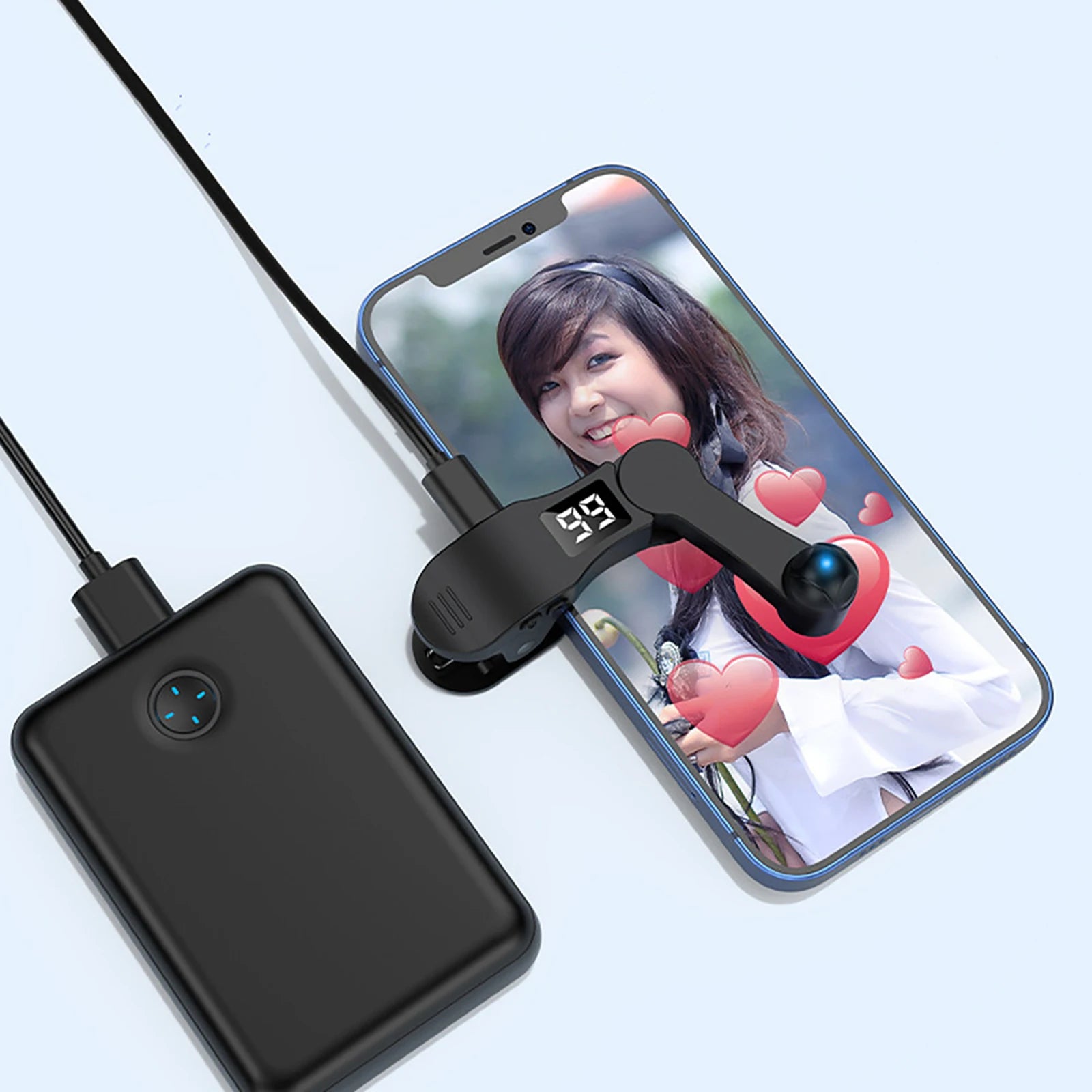 Auto Screen Clicker Tapper w/Power Cable For Smart Phone Apps Video Live Streaming Gadget Fast Click Cell Phone Screen Tapper