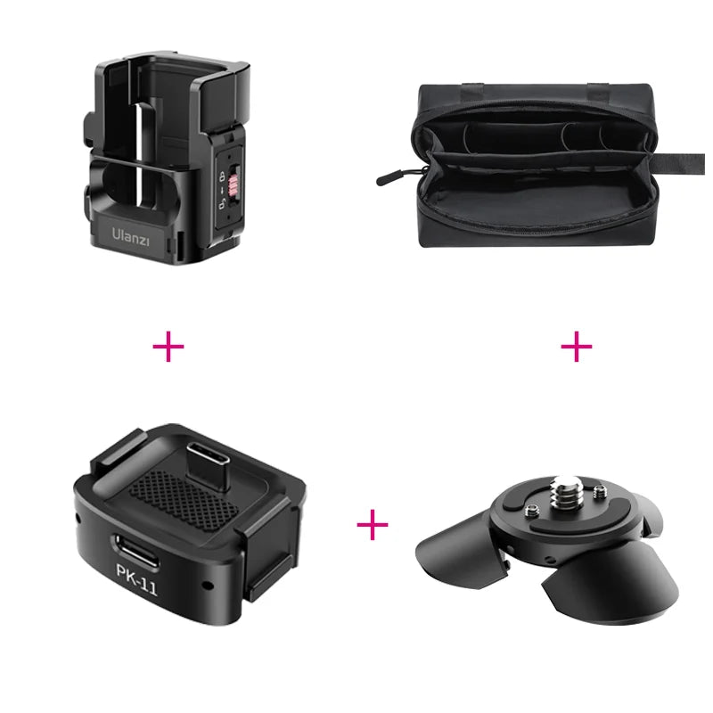 Ulanzi PK-08 PK-11 Mini Tripod Charging Base for DJI Osmo Pocket3  3 4 4P Type-C Port Kit Arri Locating Base Action Camera Tool