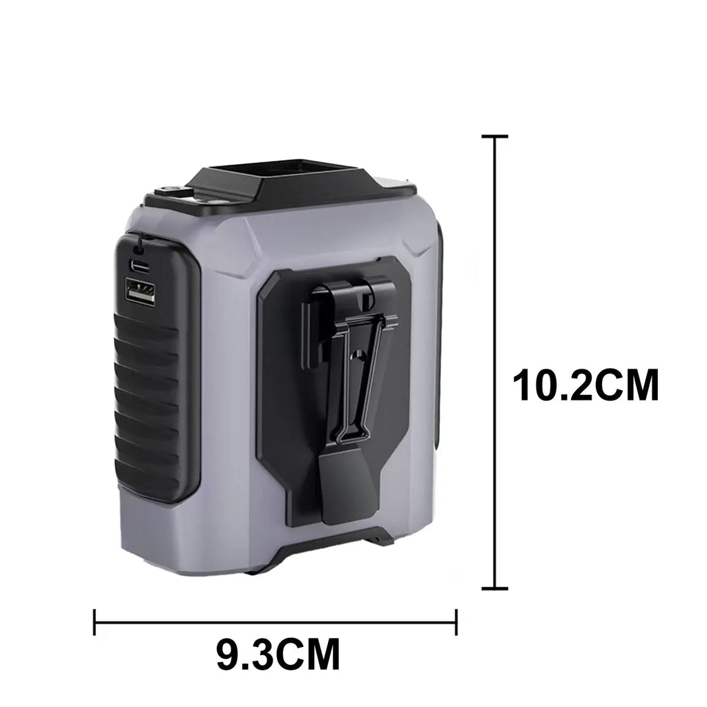 2026 New Portable Waist Fan with Power Bank LED Lighting Hanging Neck Fan 5 Speed Strong Airflow Cooling Fan for Outdoor Working