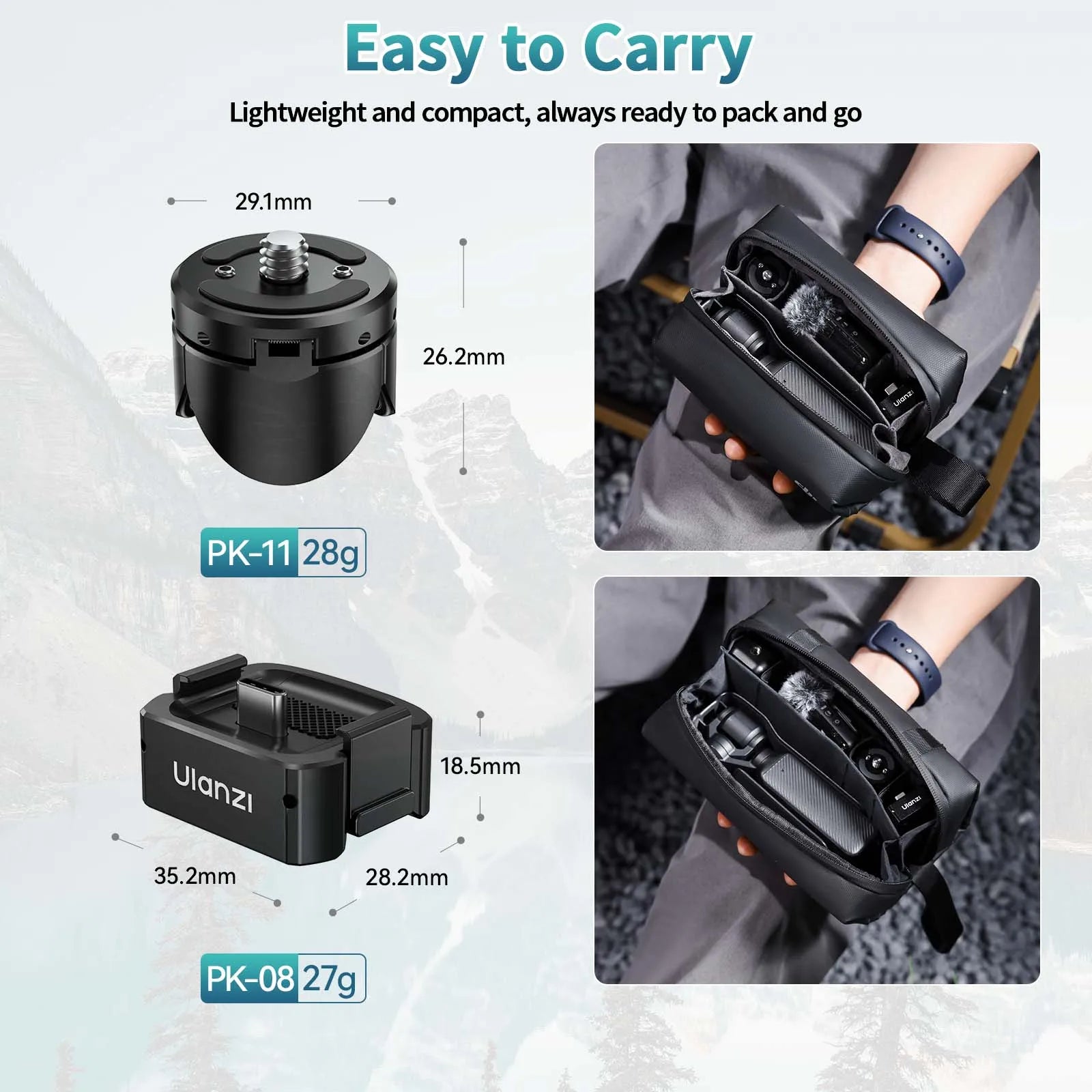 Ulanzi PK-08 PK-11 Mini Tripod Charging Base for DJI Osmo Pocket3  3 4 4P Type-C Port Kit Arri Locating Base Action Camera Tool