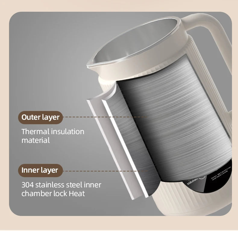8-in-1 Multifunctional Automatic Nut Milk Machine&Coffee Maker, 40oz Auto Self-Cleaning Delay Start, Keep Warm Boil