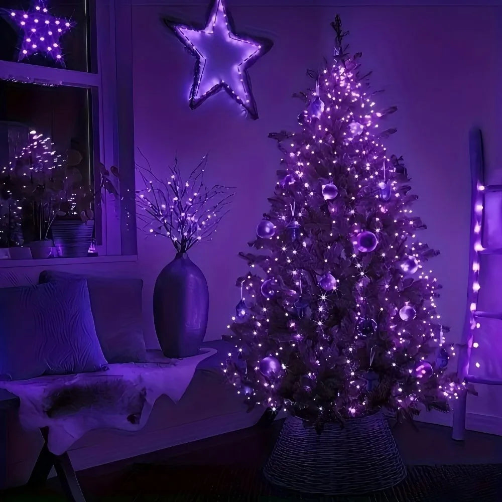 1PC 7M/12M/22M/32M Copper Wire Fairy Light String,Solar-powered,8 Lighting Modes,Used for Wedding,Indoor,Festival,Bedroom,Party