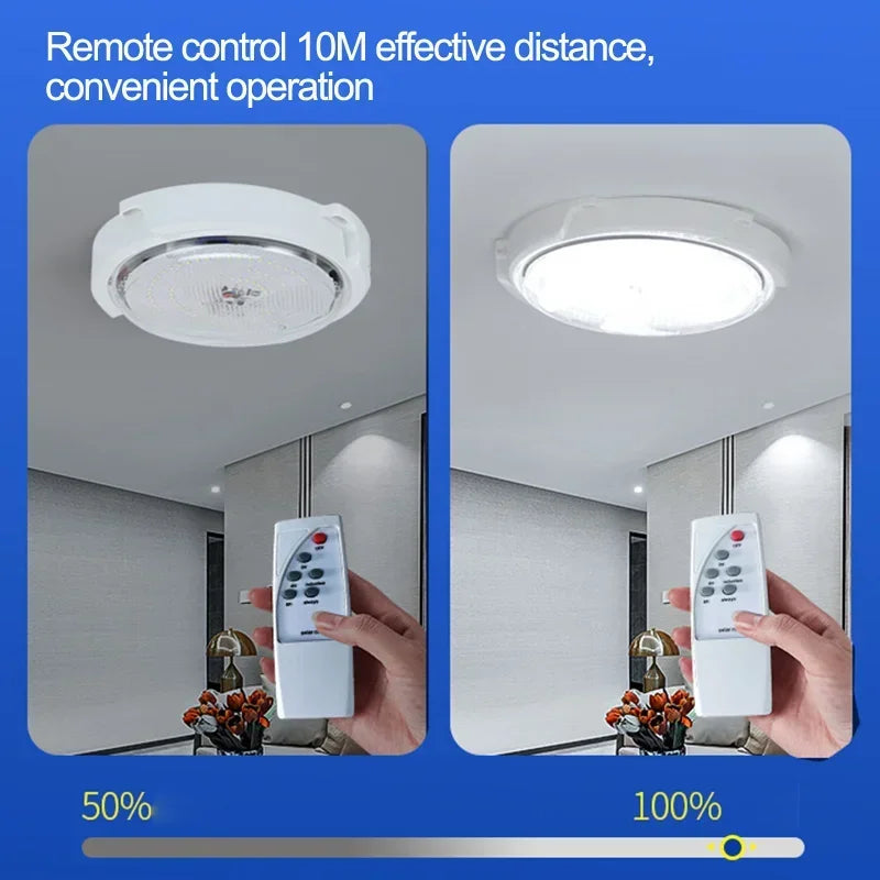 LED Solar Ceiling Light 3 Color Waterproof Solar Lamp With Remote Control Indoor Home Top Ceiling Lights Outdoor Garden Lighting