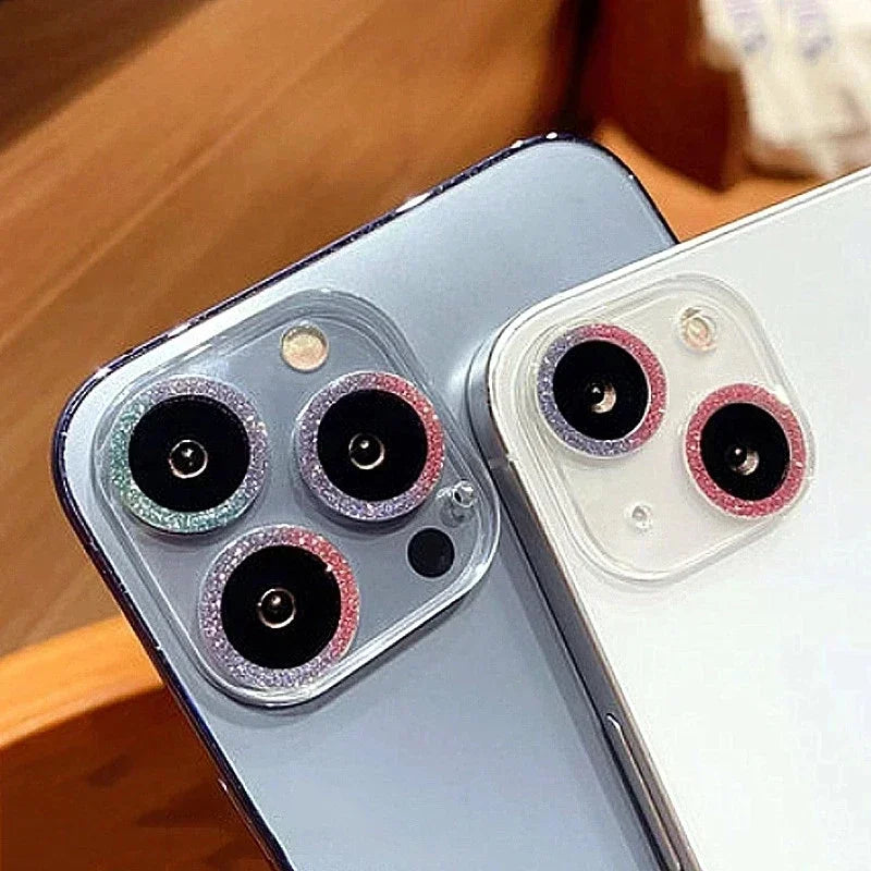 Bling Glitter Diamond Clear Camera Lens Protector Case for IPhone 15 14 13 12 11 16 Pro Max Mini Plus 16Pro 15Pro 16Promax Cover