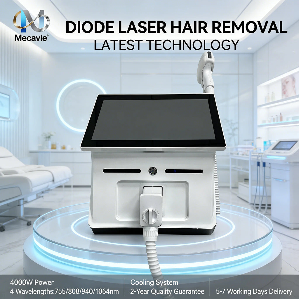 Professional 4-Wave 808nm Diode Laser Hair Removal Machine 4000W Soprano Titanium Painless Hair Remover for Face Body Home Salon