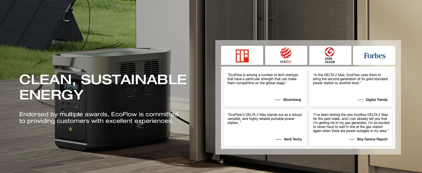ECOFLOW Portable Power Station DELTA 2 Max, 1900Wh Solar Powered Generator, 2400W LFP Solar Generator, Full Charge in 1 Hr