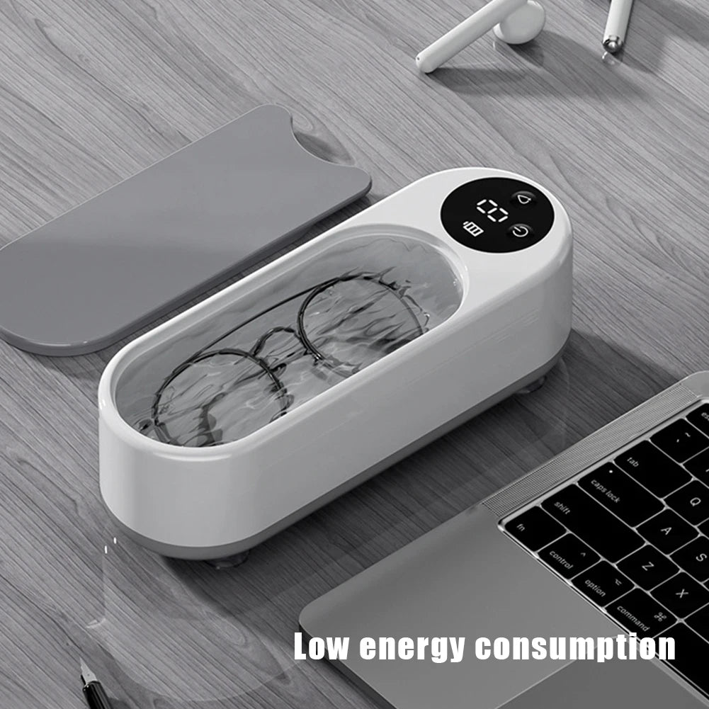 Ultrasonic Jewelry Cleaner Machine Multifunctional Glasses Cleaner Portable Cleaning Machine USB Rechargeable for Ring Necklaces