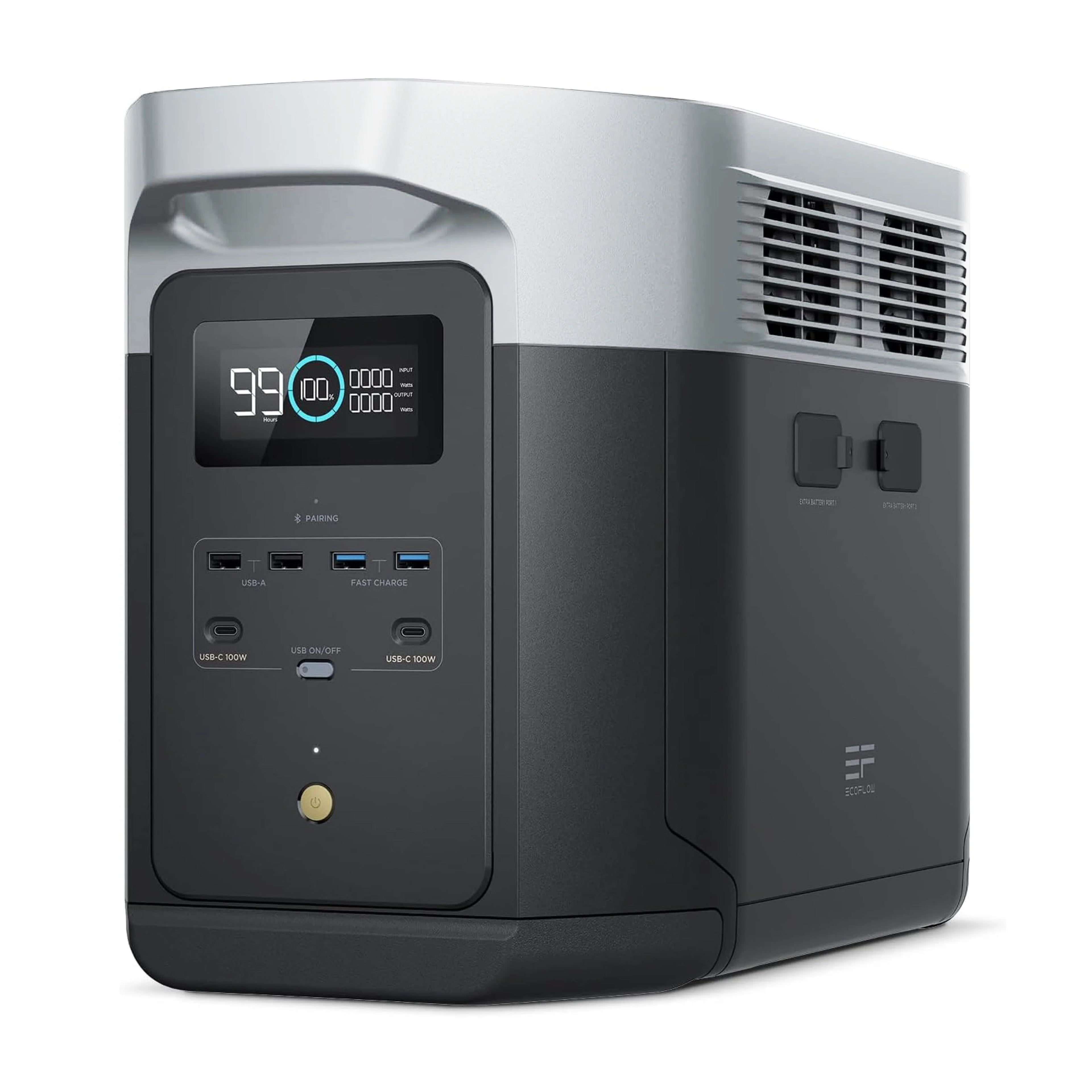 ECOFLOW Portable Power Station DELTA 2 Max 1900, 1900Wh Solar Powered Generator, 2400W LFP Solar Generator, Full Charge in 1 Hr