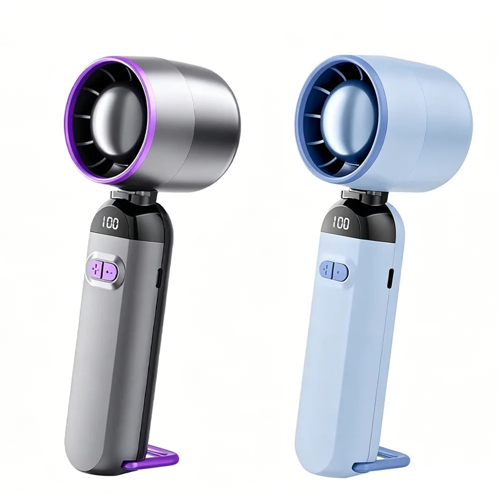 Portable Handheld Fan 3000mAh Foldable Neck Fan Personal Cooling 1-100 Speeds Turbo Airflow USB Rechargeable Mini Fan for Travel