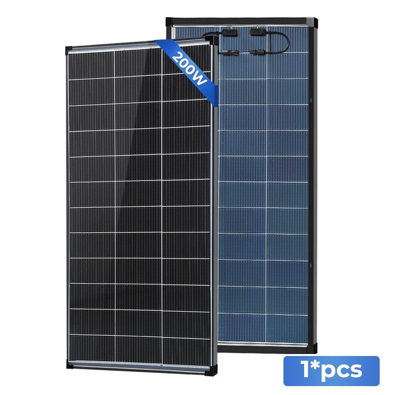 AeternaSol 400W/200W Watt 25% High-Efficiency PV Power for Home Rooftop 18B N-Type Solar Panel 12V Monocrystalline Solar Panel 18BB Cells High Efficiency Module RV Marine Boat Caravan Off Grid Monocrystalline Solar Panels Cha