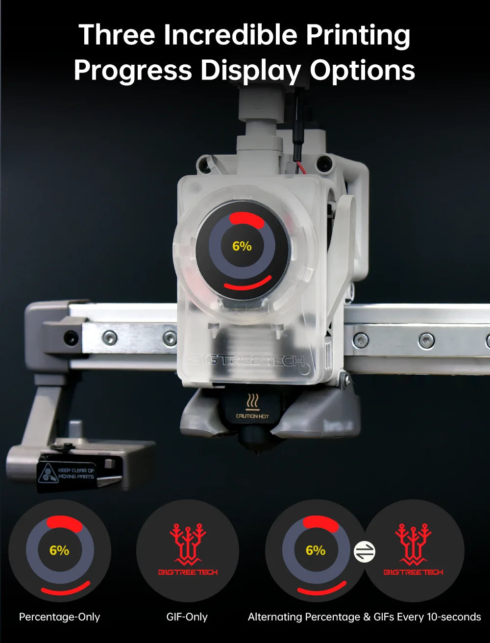 BIGTREETECH Panda Knomi 3D Printing Progress Display for BambuLab A1 X1 P1 Printer Status Real-time Updates Customize UI OTA UPD