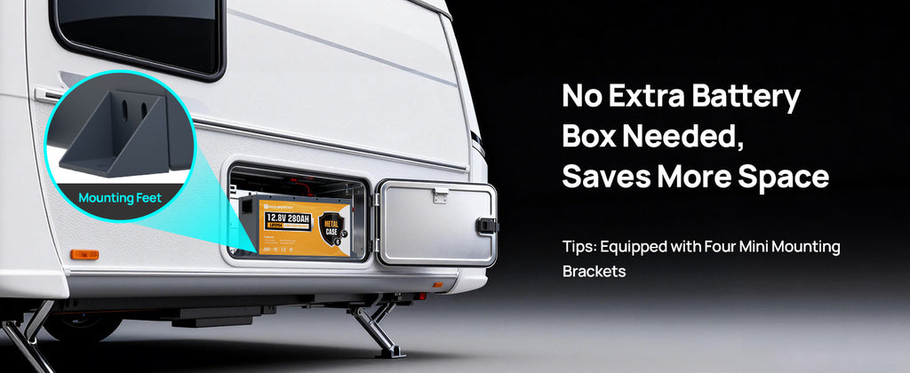 ECO-WORTHY 3584Wh 12V 280Ah LiFePO4 RV Battery w/Bluetooth & Low Temp Cutoff - Built-in 200A BMS - Deep Cycle for Camper, Traile